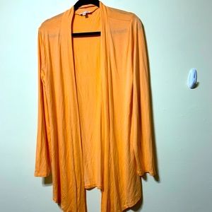 Tangerine open long sleeve cardigan